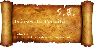 Ivánkovits Borbála névjegykártya